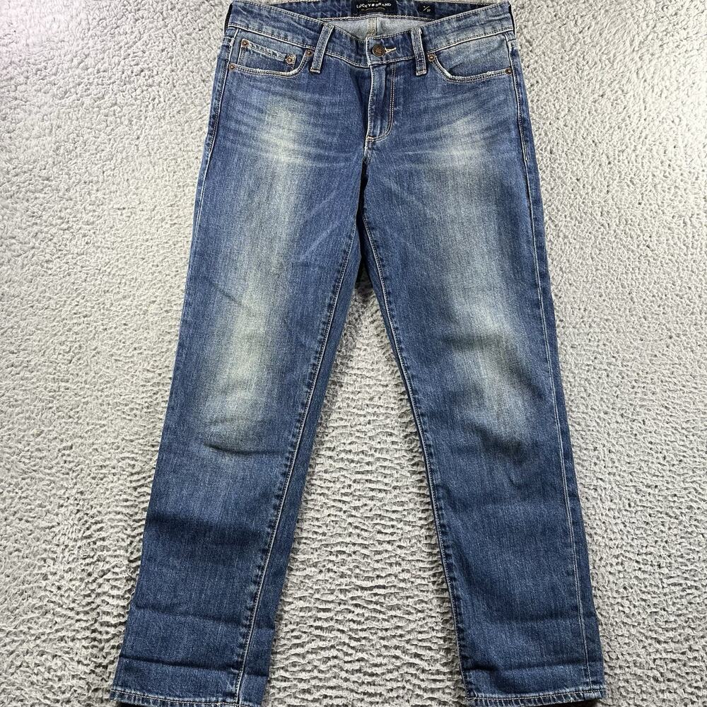 Lucky Brand Sweet Crop Jeans Womens 4/27 Medium Wash Blue Straight Denim 30x26